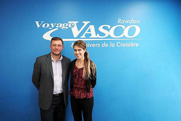 Sylvain Lastère PDG de Groupe Atrium et  Emilie Boutet, propriétaire de Voyage Vasco Rawdon.