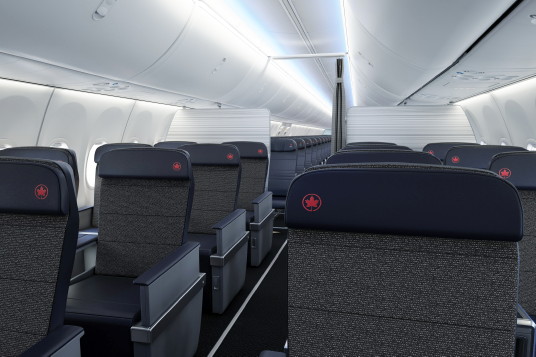 Classe affaires du 737 MAX d'Air Canada (Groupe CNW/Air Canada) Classe affaires du 737 MAX d'Air Canada (Groupe CNW/Air Canada)