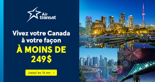 Vivez le Canada à votre façon grâce à Air Transat