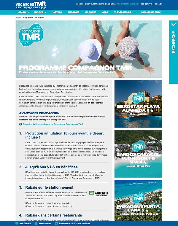 Vacances TMR, nouveau site Web, nouveau look et nouvelles fonctionnalités ! Vacances TMR, nouveau site Web, nouveau look et nouvelles fonctionnalités !