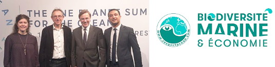 Aurélie Dubois, Déléguée Générale de RespectOcean, Claude Fromageot, Président de RespectOcean, Hervé Gastinel, Président de PONANT, Wassim Daoud, Directeur de la RSE et du développement durable de PONANT