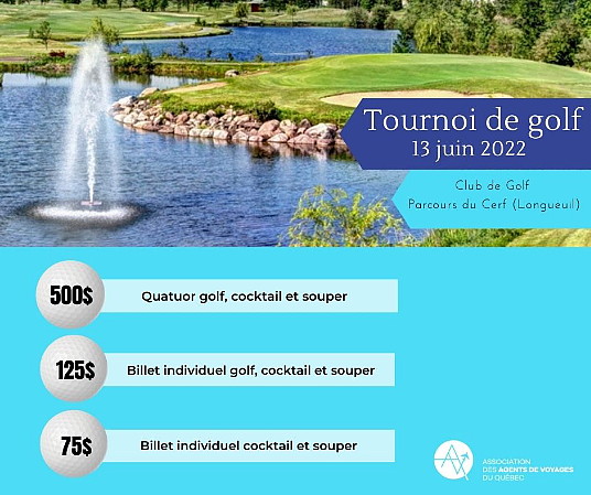 AAVQ : Tournoi de golf de l'industrie touristique 2022