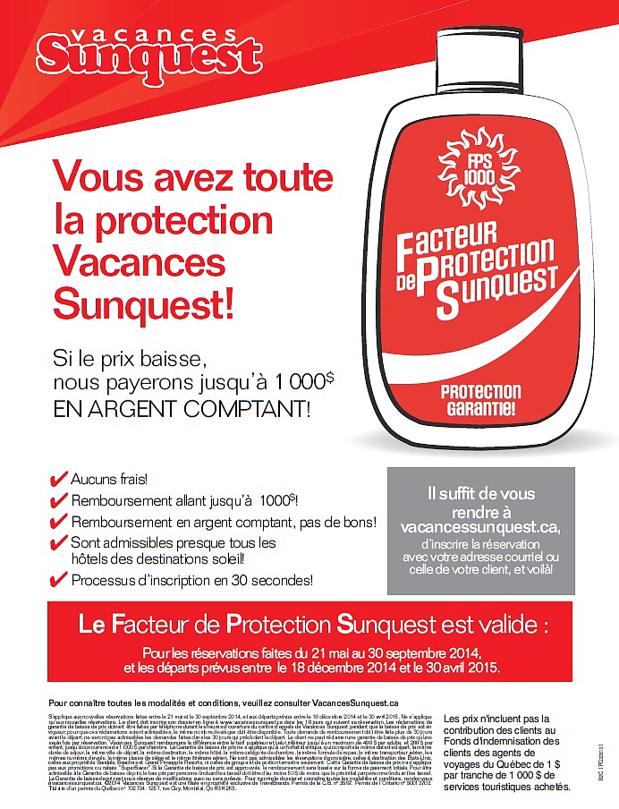 Appliquez votre facteur de protection Sunquest Appliquez votre facteur de protection Sunquest