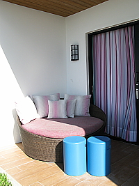 Sur la terrasse de la suite de luxe. Sur la terrasse de la suite de luxe.