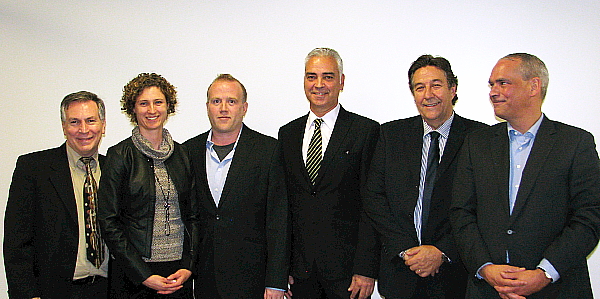 Robert Turcotte, Catherine Fortier, Moscou Côté, Jean Collette, Patrick Martinet et Me Daniel Guay