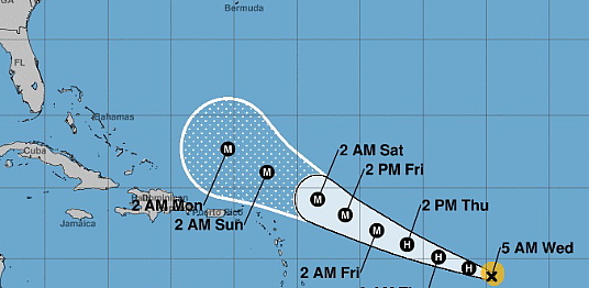 La tempête Lee en route vers les Antilles