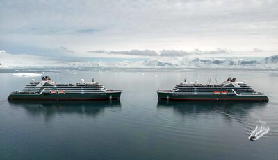 Les navires d'expédition Seabourn se rencontrent en Antarctique