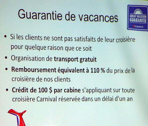 Carnival Cruise lines en conversation avec les agents de voyages de Laval