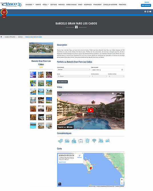 Une section HÔTELS ajoutée sur le site internet de Voyages Vasco 