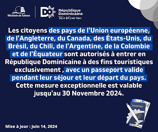 La République dominicaine fait une mise à jour sur ses conditions d'entrée