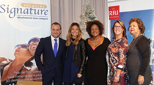 L'équipe de RIU; Serge Ruiz Piqué, Sandra Mallette, Angella Gray -Bennett, Larissa Morias et Blanca James. L'équipe de RIU; Serge Ruiz Piqué, Sandra Mallette, Angella Gray -Bennett, Larissa Morias et Blanca James.