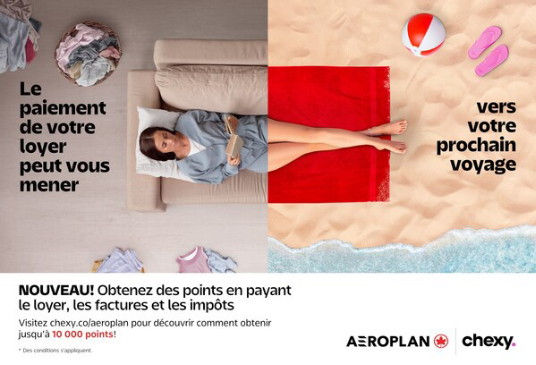 À compter d’aujourd’hui, les membres Aéroplan au Canada peuvent accumuler des points Aéroplan au moyen de Chexy, et les titulaires de cartes de crédit Aéroplan accumulent encore plus de points lorsqu’ils paient avec leur carte. (Groupe CNW/Air Canada)