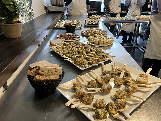 Bouchées préparées lors de l’atelier de cuisine à Paris