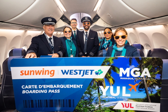 Vacances Sunwing et Vacances WestJet Québec célèbrent le vol inaugural entre Montréal et Managua