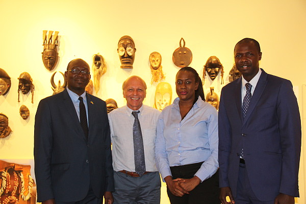 Zaccaria Coulibaly (chef bureau économique à l'ambassade du Sénégal au Canada), Patrice Malacort (rep. Brussels Airlines), Ramatoulaye Ba (rel. publiques pour ASPT) et Aly Sidy Mbar Sow (directeur études et prospectives pour ASPT)